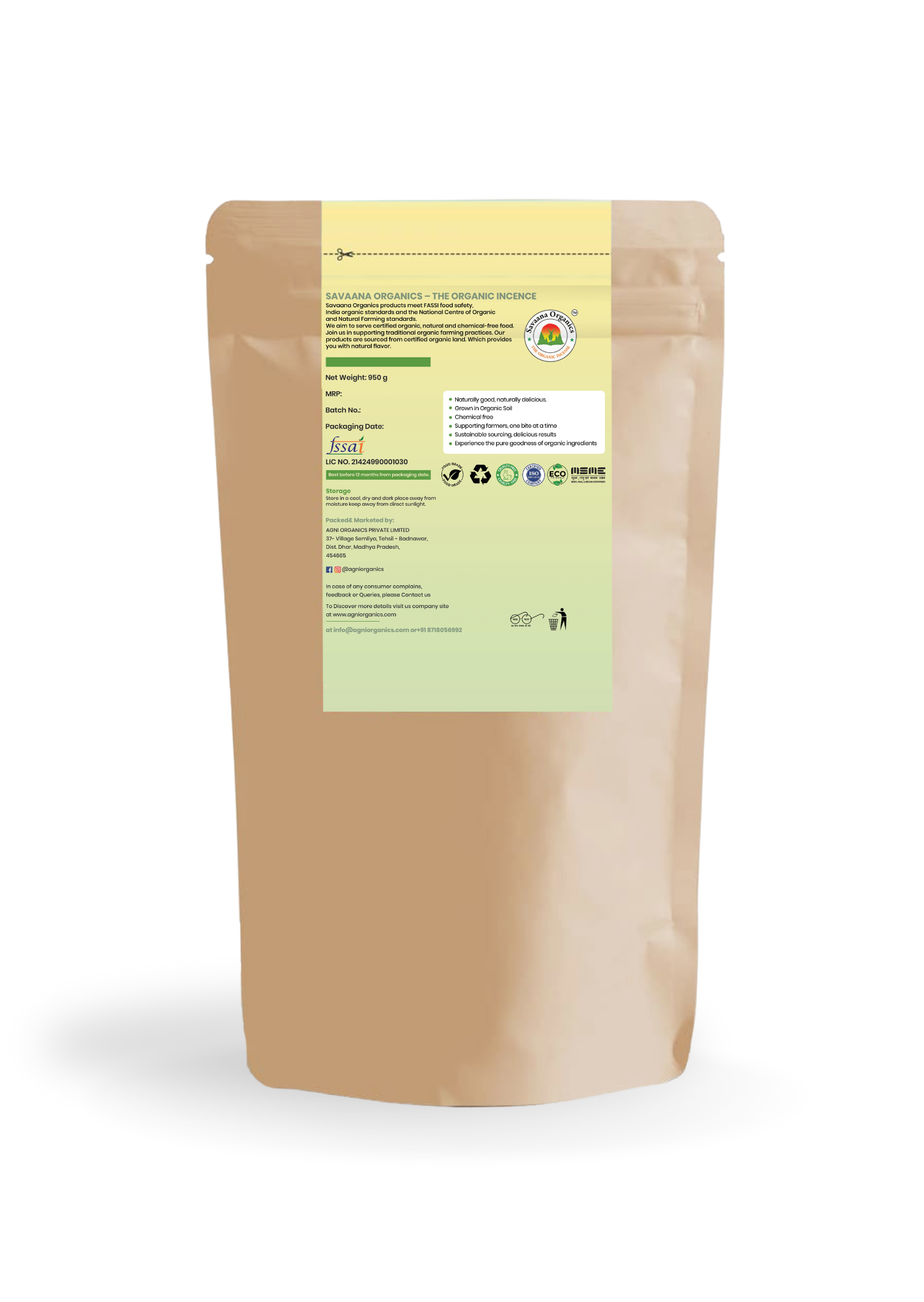 Savaana Organics Desi Khandshri Sugar | Pure & Natural | Zero Chemicals | Organically Processed from Fresh Sugarcane Juice | Rich in Essential Nutrients – 950g