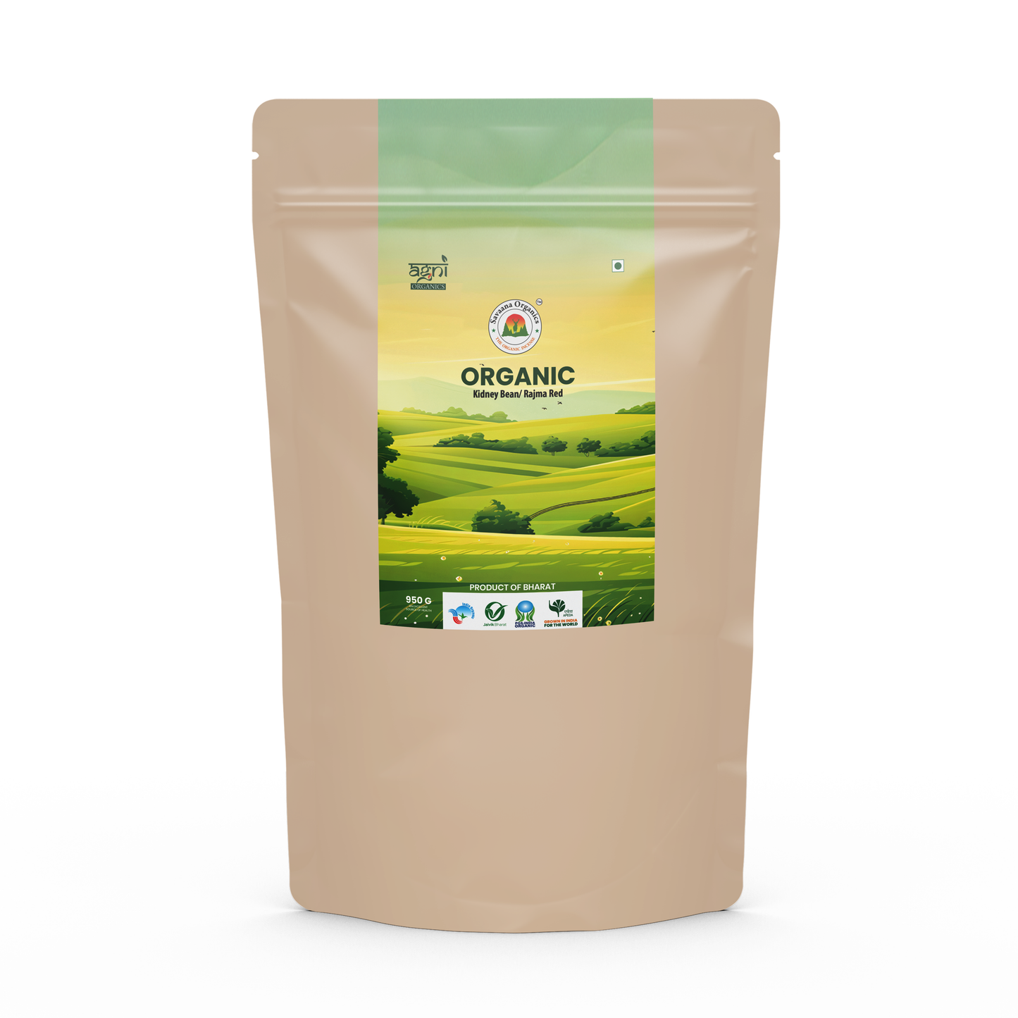 Savaana Organics Rajma Red | Premium Unpolished Kidney Beans | Protein-Rich, Soft Texture & Easy to Cook | No Added Chemicals or Polish | Healthy Pulses for Daily Cooking & Balanced Diet | 950 G