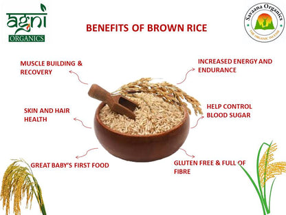 Savaana Organics Basmati Brown Rice | Unpolished Whole Grain | High Fibre & Antioxidants | Low Glycemic Index | Certified organic & Natural | Ideal for Weight Loss, Diabetics & Healthy Lifestyle 950g