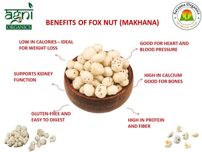 Savaana Organics Phool Makhana 200g | Pure & Natural Foxnuts | No Added Flavors or Preservatives | Healthy Snacks | Rich in Calcium, Protein & Fibers