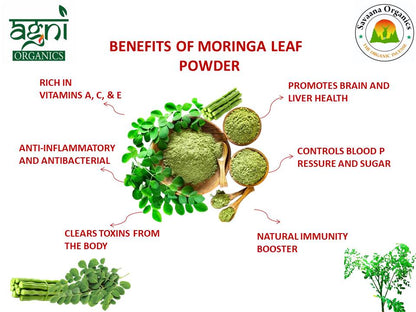 Savaana Organics Moringa Leaves Powder 200g | Pure & Natural Superfood | Rich in Antioxidants, Vitamins & Minerals | Boosts Immunity & Energy | Healthy Green Herbal Supplement