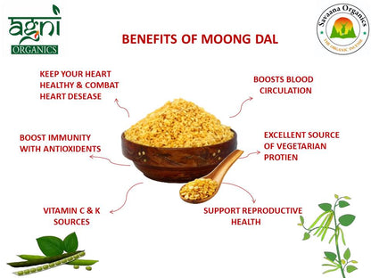 Savaana Organics Moong Dal |Certified organic moong dal , Pure & Natural | Unpolished Split Green Gram | High Protein & Fiber | Easy to Digest | Healthy Indian Pulse for Daily Cooking – 950g