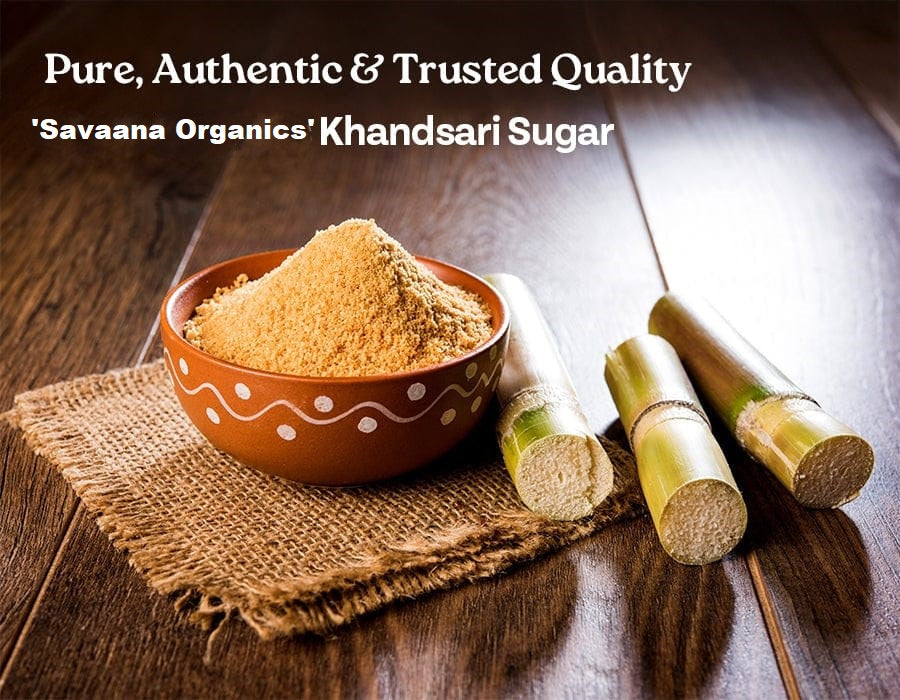 Savaana Organics Desi Khandshri Sugar | Pure & Natural | Zero Chemicals | Organically Processed from Fresh Sugarcane Juice | Rich in Essential Nutrients – 950g